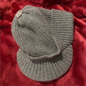 Marc Jacobs Gray Ribbed Knit Wool Beanie with Brim (NEARLY VINTAGE)